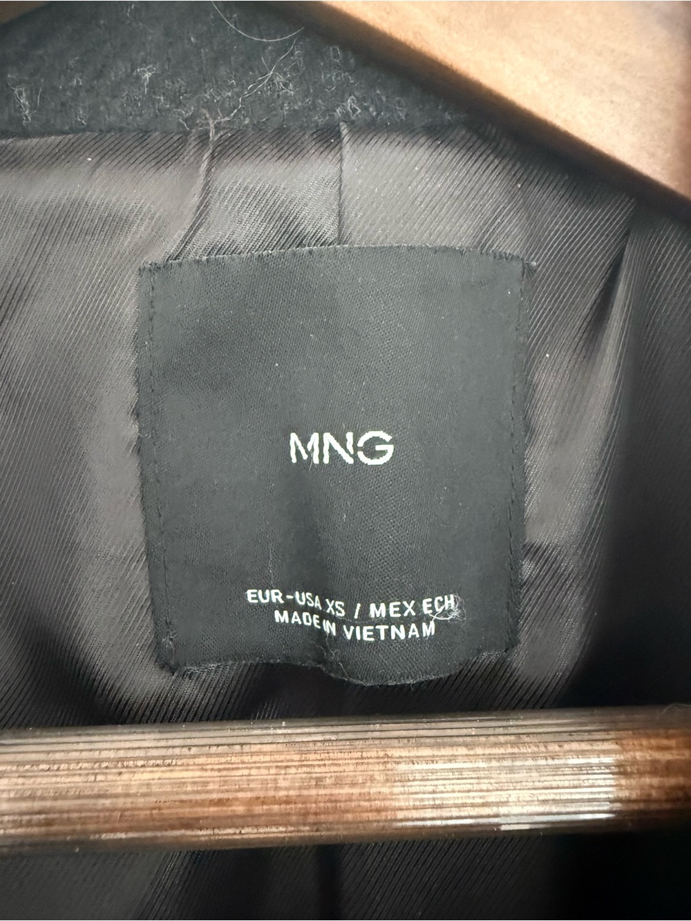Mango Black Double-Breasted Wool Trench Coat - Picture 2 of 3